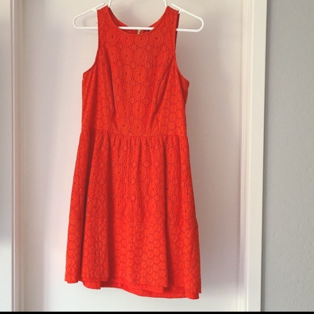 Women Cute Kensie Dress Size S Small Orange Circle Design